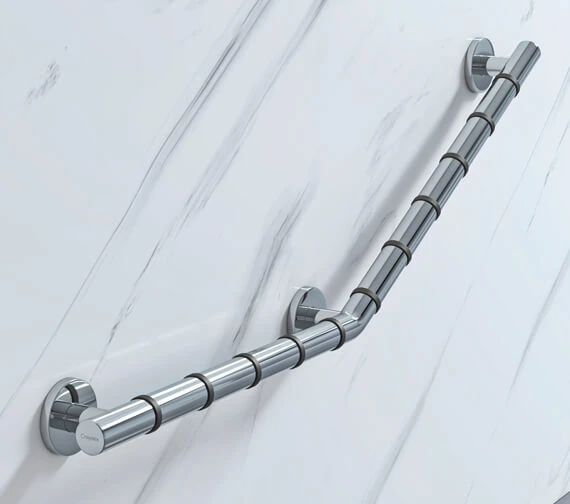 Croydex Assistive Grab N Grip 905mm Chrome Angled Grab Bar 3 Croydex Assistive Grab N Grip 905mm Chrome Angled Grab Bar