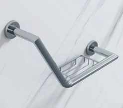 Vado Spa Angled Chrome Grab Rail With Basket