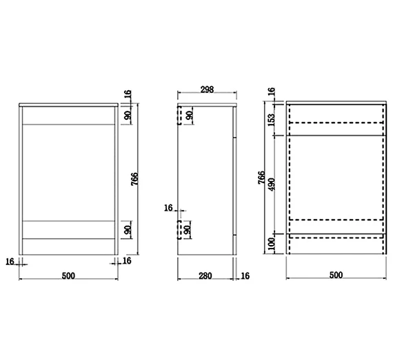 Essential Alaska 500 X 300mm White Back To Wall WC Furniture Unit 5 Essential Alaska 500 X 300mm White Back To Wall WC Furniture Unit - Image 3