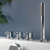 Vado Zoo Chrome 4-Hole Bath Shower Mixer Set Without Spout