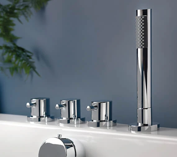 Vado Zoo Chrome 4-Hole Bath Shower Mixer Set Without Spout 3 Vado Zoo Chrome 4-Hole Bath Shower Mixer Set Without Spout