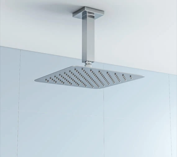 Bristan Square Stainless Steel Slimline Fixed Chrome Shower Head 3 Bristan Square Stainless Steel Slimline Fixed Chrome Shower Head