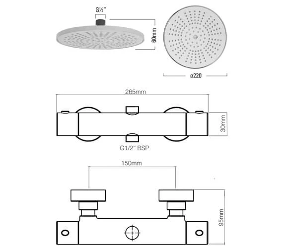 Roper Rhodes Event Round Dual Function Diverter Chrome Shower System - SVSET30 4 Roper Rhodes Event Round Dual Function Diverter Chrome Shower System - SVSET30 - Image 2