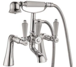 Tre Mercati Victoria Bianco Pillar Bath Shower Mixer Tap With Kit
