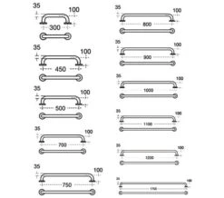 Armitage Shanks Contour 21 Straight Grab Rail -Shower Room M700 2022 4 6 7 0 12 913