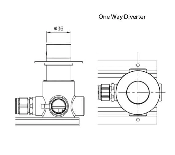 RAK Petit Round Concealed Diverter Valve 4 RAK Petit Round Concealed Diverter Valve - Image 2