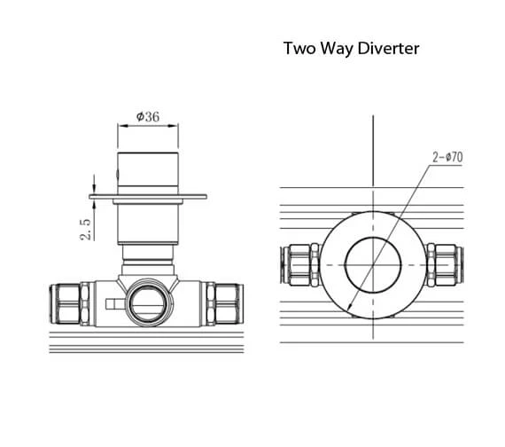 RAK Petit Round Concealed Diverter Valve 5 RAK Petit Round Concealed Diverter Valve - Image 3