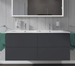 Duravit L-Cube 1290mm Wide 4 Drawers Wall Mounted Vanity Unit For Me-By-Starck Basin -Shower Room M700 2022 6 10 12 54 12 734