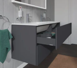 Duravit L-Cube 1290mm Wide 4 Drawers Wall Mounted Vanity Unit For Me-By-Starck Basin -Shower Room M700 2022 6 10 12 54 40 496