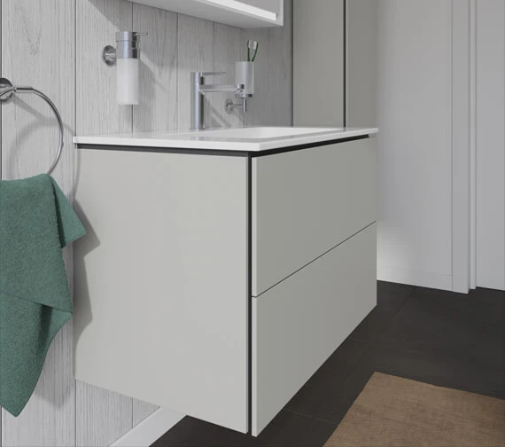 Duravit L-Cube Wall Mounted 2 Drawer Vanity Unit For Me-By-Starck Basin 9 Duravit L-Cube Wall Mounted 2 Drawer Vanity Unit For Me-By-Starck Basin - Image 7