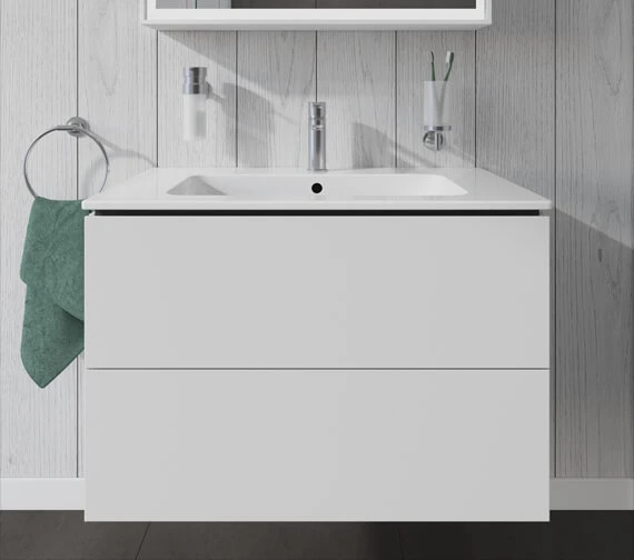 Duravit L-Cube Wall Mounted 2 Drawer Vanity Unit For Me-By-Starck Basin 13 Duravit L-Cube Wall Mounted 2 Drawer Vanity Unit For Me-By-Starck Basin - Image 11