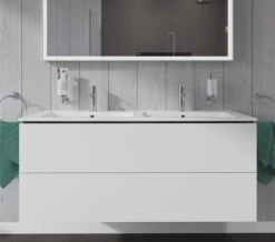 Duravit L-Cube 1290mm Wide 2 Drawers Wall Mounted Vanity Unit For Me-By-Starck Basin