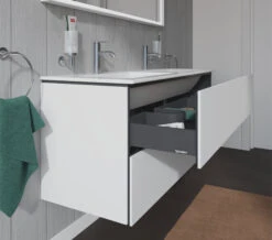 Duravit L-Cube 1290mm Wide 2 Drawers Wall Mounted Vanity Unit For Me-By-Starck Basin -Shower Room M700 2022 6 10 14 42 38 483