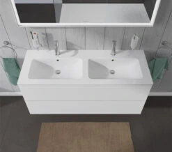 Duravit L-Cube 1290mm Wide 2 Drawers Wall Mounted Vanity Unit For Me-By-Starck Basin -Shower Room M700 2022 6 10 14 42 51 859