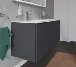 Duravit L-Cube 1290mm Wide 2 Drawers Wall Mounted Vanity Unit For Me-By-Starck Basin -Shower Room M700 2022 6 10 14 43 25 977