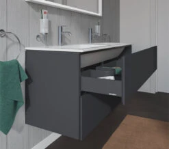 Duravit L-Cube 1290mm Wide 2 Drawers Wall Mounted Vanity Unit For Me-By-Starck Basin -Shower Room M700 2022 6 10 14 44 26 300