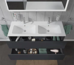 Duravit L-Cube 1290mm Wide 2 Drawers Wall Mounted Vanity Unit For Me-By-Starck Basin -Shower Room M700 2022 6 10 14 44 49 329