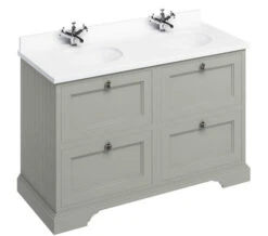 Burlington 1300mm Matt White 4 Drawer Floor Standing Unit -Shower Room M700 2022 6 13 10 13 18 761