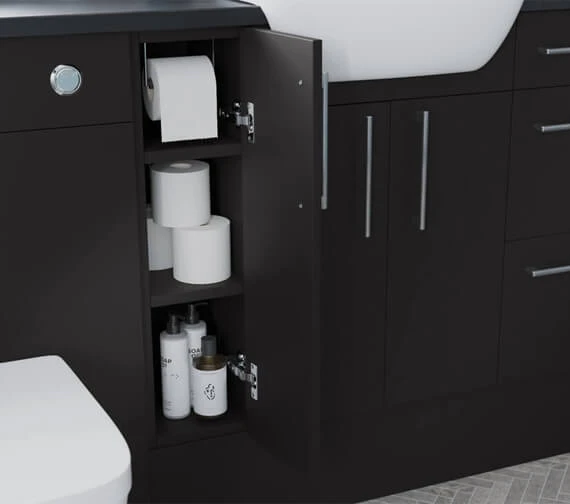 Joseph Miles Twain 200mm Wide 1 Door Floor Standing Unit With Toilet Roll Holder 3 Joseph Miles Twain 200mm Wide 1 Door Floor Standing Unit With Toilet Roll Holder