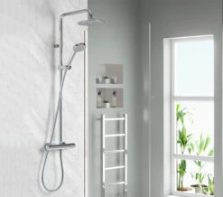 Aqualisa Midas 110 Chrome Thermostatic Shower Rigid Riser With Handset And Head