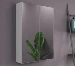 Croydex Anton Stainless Steel Double Door Standard Mirror Cabinet