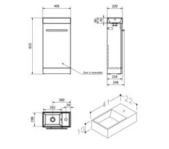 Kartell K-Vit Purity Floor Standing 400mm Cloakroom Vanity Unit With Basin -Shower Room M700 2022 7 27 8 46 4 716