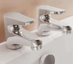 Bristan Jute Chrome Pillar Bath Taps - Ju 3-4 C