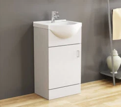 Essential Alaska 1 Door Vanity Unit 450mm And Basin
