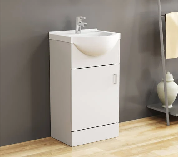 Essential Alaska 1 Door Vanity Unit 450mm And Basin 3 Essential Alaska 1 Door Vanity Unit 450mm And Basin