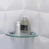 Miller Classic 200mm Clear Glass Corner Shelf 2 Miller Classic 200mm Clear Glass Corner Shelf -Shower Room M700 2022 7 4 10 11 15 703