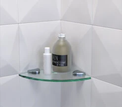 Miller Classic 200mm Clear Glass Corner Shelf