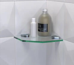 Miller Classic Clear Glass Corner Shelf 200mm - 292020
