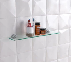 Croydex Worcester Flexi-Fix Glass Shelf 590mm