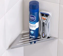 Smedbo Sideline Polished Stainless Steel Wall Mounted Grout Line Corner Shelf