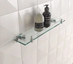 Miller Atlanta Glass Shelf With Guard Rail 500mm - 8802C