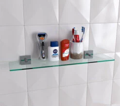Croydex Chester Flexi-Fix Glass Shelf 590mm
