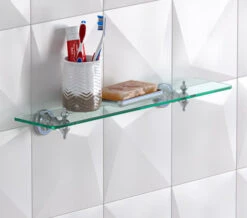 Silverdale Berkeley 495mm Glass Shelf Chrome