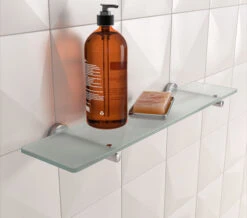 Smedbo Home 600mm Frosted Glass Bathroom Shelf