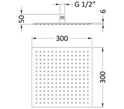 Hudson Reed Square Stainless Steel Fixed Shower Head -Shower Room M700 2022 7 6 9 24 34 883