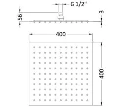 Hudson Reed Square Stainless Steel Fixed Shower Head -Shower Room M700 2022 7 6 9 25 7 26