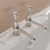 Burlington Chrome Pair Of Bath Taps With Claremont Handles -Shower Room M700 2022 7 9 10 44 8 178