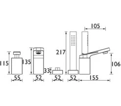 Bristan Alp 4 Hole Chrome Bath Shower Mixer Tap -Shower Room M700 2022 7 9 4 57 46 668