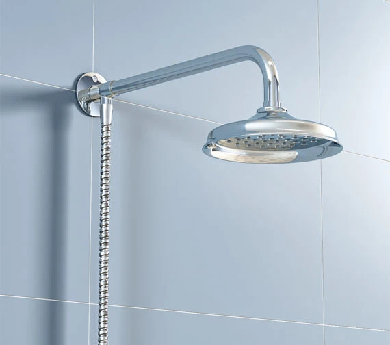 Croydex Traditional Rain Chrome Head Set With Fixed Arm And Hose 3 Croydex Traditional Rain Chrome Head Set With Fixed Arm And Hose