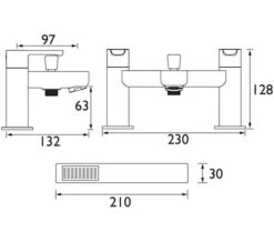 Bristan Nero Deck Mounted Chrome Bath Mixer Tap -Shower Room M700 2022 8 13 10 10 12 722
