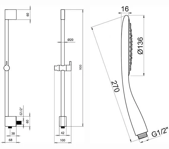 Crosswater Svelte Chrome Premium Shower Kit 4 Crosswater Svelte Chrome Premium Shower Kit - Image 2