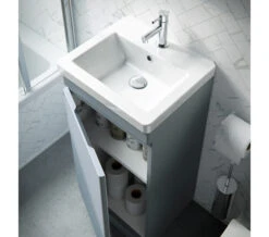 Saneux Air One Door Floor Standing 400mm Unit With Basin And Waste Trap -Shower Room M700 2022 8 3 14 37 49 382