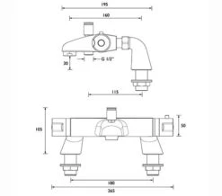 Bristan Design Utility Lever Thermostatic Chrome Bath Shower Mixer Tap -Shower Room M700 2022 8 3 9 0 35 894