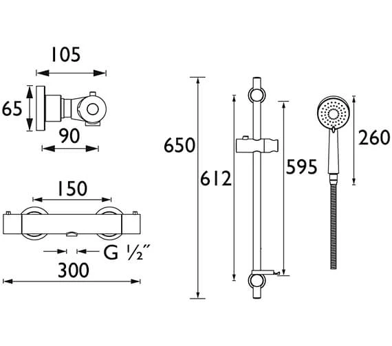 Bristan Frenzy Contemporary Cool Touch Bar Mixer Shower And Kit 5 Bristan Frenzy Contemporary Cool Touch Bar Mixer Shower And Kit - Image 3