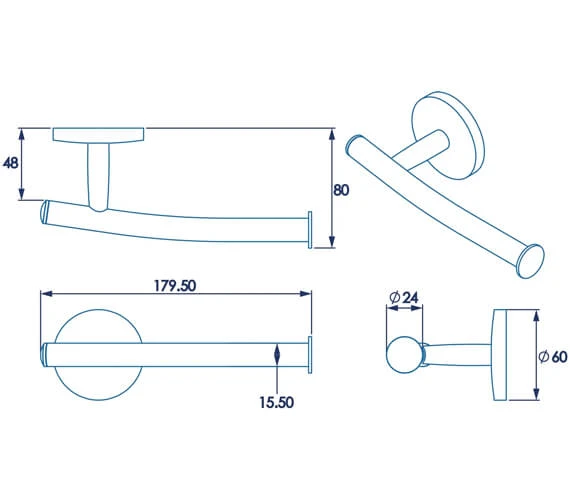 Croydex Hampstead Chrome Toilet Roll Holder 5 Croydex Hampstead Chrome Toilet Roll Holder - Image 3