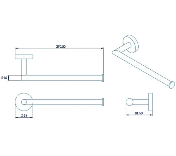 Croydex Epsom Flexi-Fix Chrome Towel Bar 272mm 4 Croydex Epsom Flexi-Fix Chrome Towel Bar 272mm - Image 2